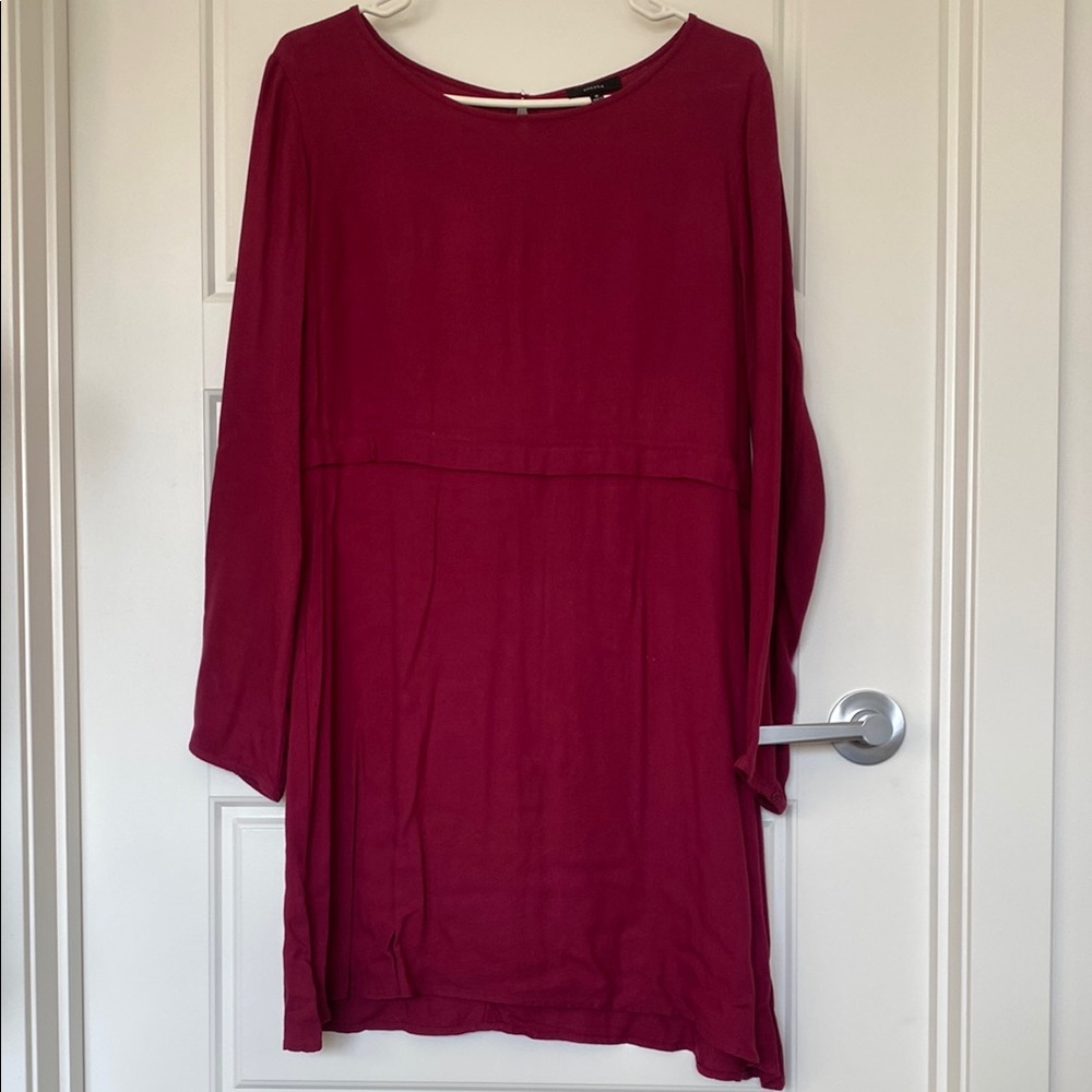 Aritzia Talula Red Mini Dress with Dolman Sleeves and Scoop Neck open back cozy